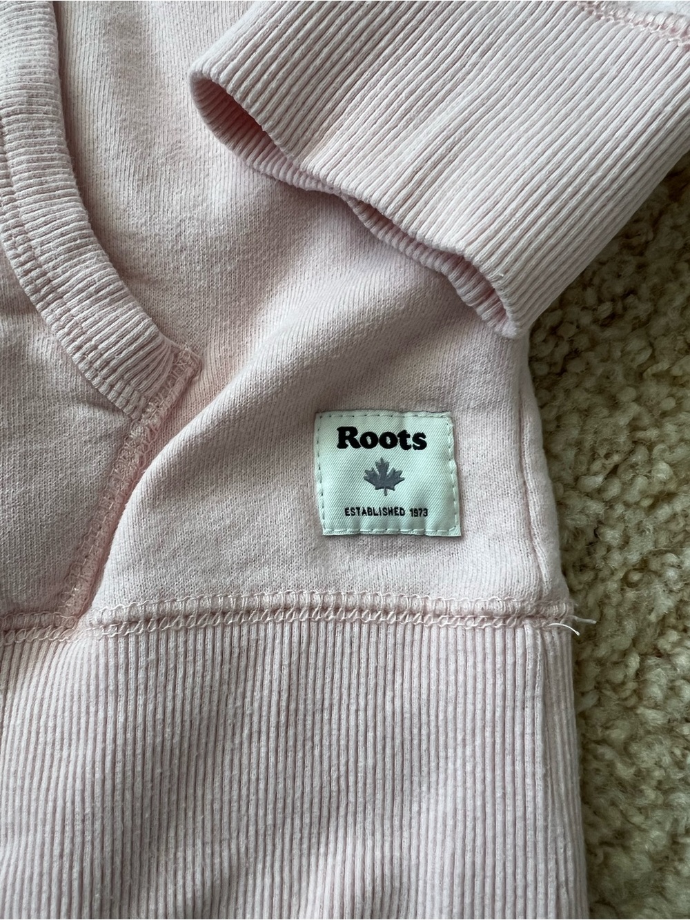 Roots Women's Light Pink Logo Hoodie Sweatshirt - Picture 3 of 9